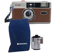 AgfaPhoto Cámara de Fotos analógica de 35 mm, Color marrón + Negro/Blanco + película + batería