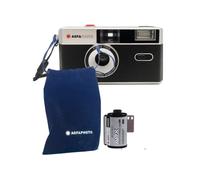 AgfaPhoto Cámara fotográfica analógica de 35 mm, Color Negro (película B+W + batería)