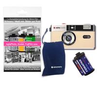 AgfaPhoto Cámara fotográfica analógica de 35 mm en Set Completo: película + batería + Kit de Desarrollo para hasta 36 imágenes en Blanco y Negro (por Correo)