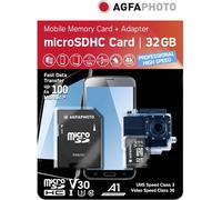 AgfaPhoto MicroSDHC UHS I 32GB Prof. Alta velocidad U3 V30 A1