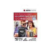 AgfaPhoto MicroSDXC UHS-I 128GB - Tarjeta de Memoria de Alta Velocidad Class 10, U1, V10