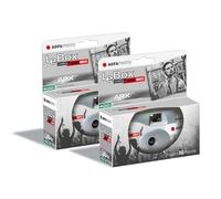 AgfaPhoto Pack 2 x 601026 - Cámara desechable LeBox Black&White, 27 Fotos, Lente óptica de 31 mm - Gris