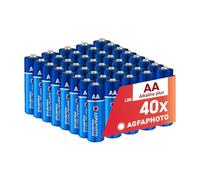 AgfaPhoto Pilas Alcalinas Plus AA LR6 1.5V Pack de 40, Larga Duración, Ideales para Mandos Juguetes Cámaras y Más, Rendimiento Fiable, Conservación 7 Años
