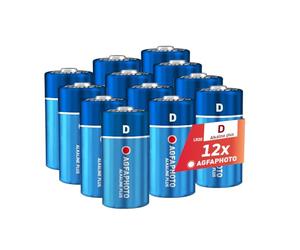 AgfaPhoto Piles Alcalines Plus Mono D LR20 (1.5V, Lot de 12) - Longue Durée de Vie - Idéales pour Lampes, Radios, Jouets et Plus - Performance Fiable et Constante - Usage Domestique et Professionnel
