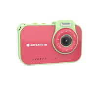 AgfaPhoto Realikids CAM Impermeable 2 - Cámara Infantil Impermeable 12MP Vídeo HD, Modo Selfie, Filtros y Marcos, Juegos Integrados, Batería de Litio - Rojo