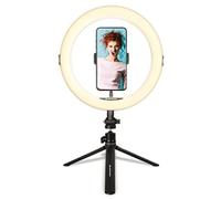 AgfaPhoto Ring Light Realiview ARL11XL - 11" LED luz con trípode Ajustable - Anillo luz anular de Brillo Ajustable para Maquillaje, Youtube, TikTok, fotografía, Compatible con Smartphones y cámaras