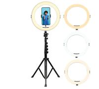 AgfaPhoto Ring Light Realiview ARL11XL - 11" LED luz con trípode Ajustable - Anillo luz anular de Brillo Ajustable para Maquillaje, Youtube, TikTok, fotografía, Compatible con Smartphones y cámaras