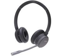 AGFEO Headset Infinity Auriculares Inalámbricos para Oficina/Centro de Llamadas, Negro, Bluetooth 4.2, DECT Conectable, Binaural, Micrófono Boom, 189g
