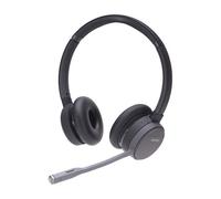 AGFEO Infinity Auriculares Inalambricos DECT Bluetooth 4.2 para Oficina/Centro de Llamadas, Diadema, Micrófono Boom, 20h Conversación, Negro
