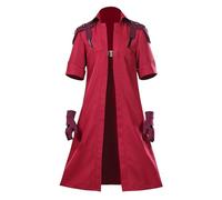 agfosa Devil Dante Cosplay para hombre DMC Anime Disfraz Abrigo Chaqueta Guantes Halloween Carnaval Trajes, Rojo, XL