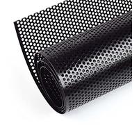 AggAuto 100×33cm Negro Rejilla de carreras, Tamaño del Círculo de 4mm, rejilla estirada de aleación de aluminio, ajuste universal rejilla del radiador del automóvil