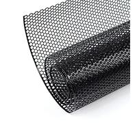 AggAuto 100×33cm Negro Rejilla de carreras, Tamaño del Panal de abeja de 6×1mm, rejilla estirada de aleación de aluminio, ajuste universal rejilla del radiador del automóvil