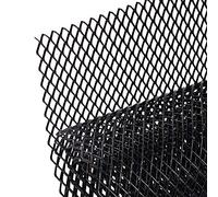 AggAuto 100×33cm Negro Rejilla de carreras, Tamaño del Rómbico de 10×20mm, rejilla estirada de aleación de aluminio, ajuste universal rejilla del radiador del automóvil