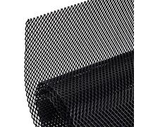 AggAuto 100×33cm Negro Rejilla de carreras, Tamaño del Rómbico de 3×6mm, rejilla estirada de aleación de aluminio, ajuste universal rejilla del radiador del automóvil