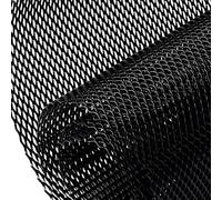 AggAuto 100×33cm Negro Rejilla de carreras, Tamaño del Rómbico de 5×10mm, rejilla estirada de aleación de aluminio, ajuste universal rejilla del radiador del automóvil