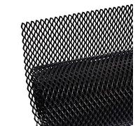 AggAuto 100×33cm Negro Rejilla de carreras, Tamaño del Rómbico de 6×12mm, rejilla estirada de aleación de aluminio, ajuste universal rejilla del radiador del automóvil