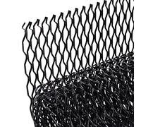 AggAuto 120×40cm Negro Rejilla de carreras, Tamaño del Gaviota de 8×25mm, rejilla estirada de aleación de aluminio, ajuste universal rejilla del radiador del automóvil