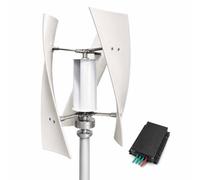 AGGBDYXO Aerogenerador Vertical Compacto, Kit generador de 3 Palas con regulador de Carga 12V/24V/48V y generador de imanes permanentes para cabañas, Granjas y Sistemas aislados,24V