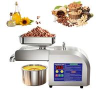 AGGBDYXO Pressa Automatica per Olio, Estrattore Di Olio Intelligente In Acciaio Inossidabile Da 800 W, Funzione Di Pressatura A Caldo E A Freddo per Arachidi, Girasole, Noci E Semi Di Lino