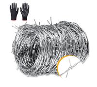 AggFencer Alambre de púas 7,6 m, calambre 1,3 mm, 2 puntas galvanizado - Resistente y flexible para jardín, balcón, bates de béisbol o manualidades