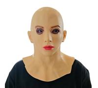 AGGOIMIKOT Máscara femenina realista para mujeres y hombres, cara humana de Halloween, cubierta de látex para la cabeza para adultos, máscaras sin silicona