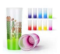 AGH Juego de 12 vasos de chupito de colores de sublimación de 3 onzas, productos en blanco de sublimación, vasos de chupito personalizados a granel con base pesada para whisky, tequila, vodka,