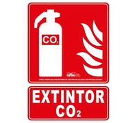 AGHASA ASB020-SEÑAL EXTINTOR CO2 PVC 0,7 ClaseB 210x300mm