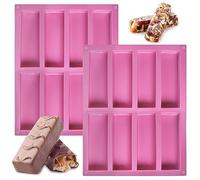 aghoer 2 barras de cereales de silicona, 27 x 21,5 cm, forma de barritas de chocolate, forma de barritas de cereales, para magdalenas, pan de maíz, tartas de queso, pudín, pasteles y jabón