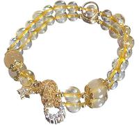 AGHSGDBCE Pulsera de Feng Shui, pulsera de citrino Overlord Pi Yao Feng Shui Wealth Chakra piedras preciosas de la suerte, Talla única, Acetato, No es una piedra preciosa
