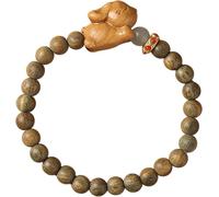 AGHSGDBCE Pulsera de Feng Shui, pulsera de madera de sandalia de riqueza, pulseras chinas antiguas de cuentas de Buda Mala, Talla única, Acetato, No es una piedra preciosa