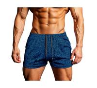 Agilelin Men's Pajama Shorts,Stretch Sleep Shorts,Deportiva Ligero Hombre,Pantalones Cortos de Gimnasio de Secado Rápido(Blue/L)