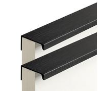AGINOS Tiradores de Armario Negros Cepillados Manijas de Puertas de Muebles Ocultos 2 Tiradores para Cajones de Cocina para Dormitorio Guardarropa, Aleación de Aluminio (Length 600mm)