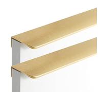 AGINOS Tiradores de Gabinete de Oro Cepillado Manijas de Puerta de Muebles Invisibles 2 Tiradores para Cajones de Armario para Cocina Baño Dormitorio, Aleación de Aluminio (Length 1100mm)
