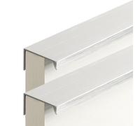 AGINOS Tiradores de Puerta de Armario Ocultos Manijas de Cocina de Plata Cepillada Tiradores de Muebles Largos Tiradores Invisibles para Cajones de Gabinete, Aluminio, 2 Piezas (Length 200mm)