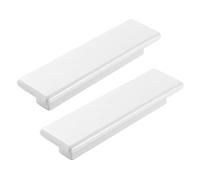 AGINOS Tiradores para Muebles de Madera Maciza Manijas Blancos para Armarios de Cocina 2 Pomos para Armario Tiradores de Cajón de Madera, con Tornillos (Hole distance 64mm)