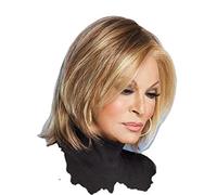 AGIPS Jiaxu Peluca de Cabello Corto y Liso Europea y Americana Femenina de Seda a Alta Temperatura Sintética de Fibra (Color: Blonde)