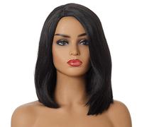AGIPS Jiaxu Pelucas Peluca Realista y Natural Damas Cabello Liso Pelucas para Mujeres (Color : Negro)