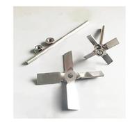 Agitador de hélice con palas de acero inoxidable, Barra agitadora de laboratorio cuatro cuchillas acero inoxidable 304 for mezclador, varios tamaños(Stainless rod 200mm)