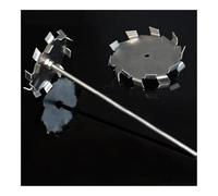 Agitador de hélice con palas de acero inoxidable, Disco de dispersión laboratorio acero inoxidable 304 con varilla agitadora, 1 Juego tamaños múltiples(80mm disk with rod)