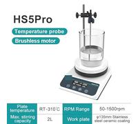 Agitador de laboratorio, Agitador magnético con calefacción, pantalla digital, agitador termostático, placa calefactora de laboratorio, mezclador magnético de 20 l(HS5Pro(2L LCD))