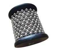 Agitador de mano de cabañas de madera: instrumentos de percusión con cuentas de metal | Instrumentos musicales de educación temprana, manivela, acompañamiento de música africana para niños, ayuda de