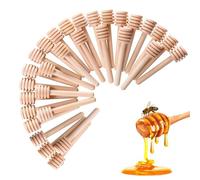 Agitador de Mezcla de Miel de Madera,30 Piezas Portátil Palos para Miel Mermelada Cuchara Miels Cuchara de Miels en Espiral Palos de Madera para Recolectar Jarabe Melaza Té Leche de Café