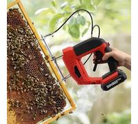 Agitador Eléctrico Inalámbrico De Marco Abejas Con Mango Antideslizante Removedor De Abejas Recargable Ajustable De 4 Velocidades,máquina Agitadora De Mano Con 2 Baterías For Apicultores(Red,220V)