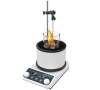 Agitador magnético con pantalla digital y colector de calor, rango de tiempo: 1 min ~ 12 h, baño de agua (100 °C) y baño de aceite (250 °C) de doble propósito, control preciso de temperatura,White