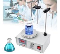 Agitador magnético de temperatura constante con pantalla digital, con placa calefactora de acero inoxidable y soporte, volumen máximo de agitación 1000ml