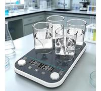 Agitador magnético digital, pantalla LCD, rango de velocidad 50-1500 RPM, capacidad de 4 x 1000 ml, temporizador de 1 min-24 horas, adecuado para laboratorio e investigación científica