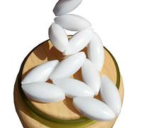 Agitador magnético mezclador, color blanco, forma de oliva, (diámetro 8 mm, longitud 20 mm), paquete de 10 unidades