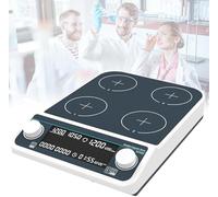 Agitador magnético mezclador magnético de 4 posiciones con pantalla digital LED, velocidad ajustable 50-1500 rpm, control síncrono/asincrónico para una mezcla eficiente de líquidos en laboratorios