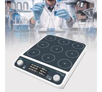 Agitador magnético profesional de laboratorio multiposición, 9 estaciones, control de sincronización/sincronización, pantalla LED, velocidad ajustable 50-1500 RPM y temporizador 1 minuto - 19H 59M