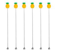 Agitadores de bebidas, 6 varillas removibles para cóctel, limón, fresa, piña, aguacate, pera, sandía, para café, té, jugo, bebidas, cóctel, leche